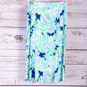 Lilly Pulitzer, Knit, Tropical Leaf Print Skirt, Size L